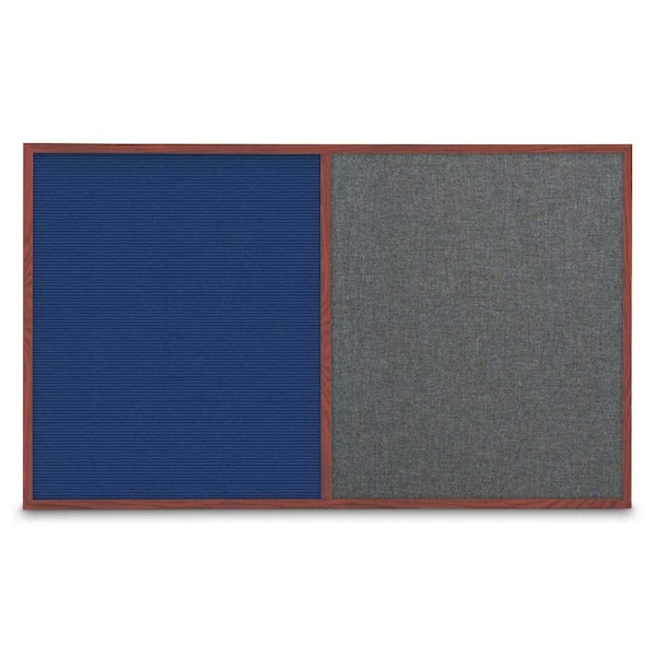 United Visual Products Enclosed Corkboard, 1 Door, 18"x24", 4" Fra, UV3400-BLACK-DBURGU UV3400-BLACK-DBURGU - main